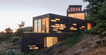 modern hill side house, Bailer hill house, contemporary architecture, residential architecture, Prentiss-Balance-Wickline, modern wood house, friday harbor, washington state architecture, house on slope,