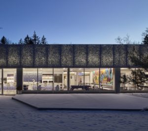 perforated facade architecture, aluminium facade panels, steel facade,