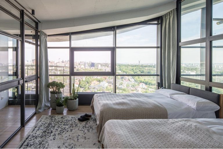 Image showcasing A modern example of the industrial interior design of penthouse in Kiev
