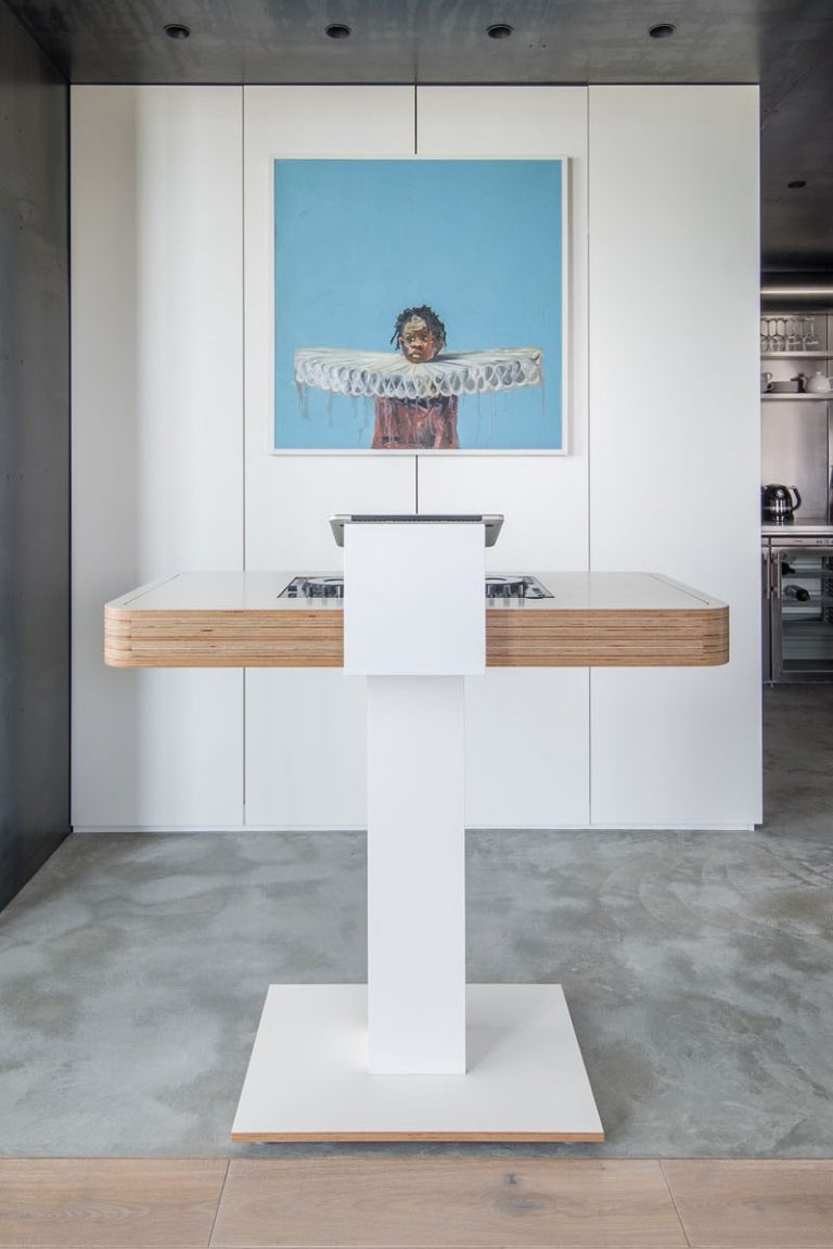 View of A modern example of the industrial interior design of penthouse in Kiev