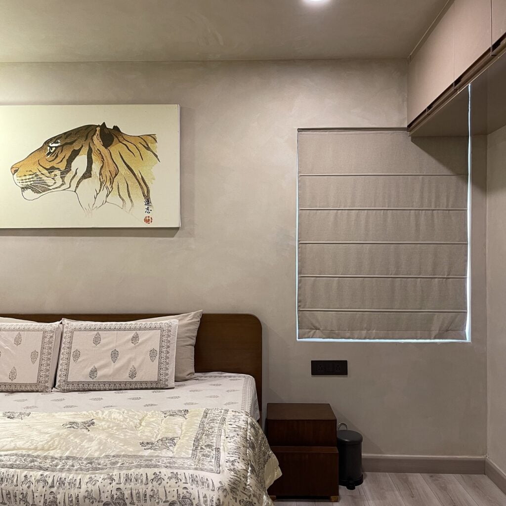 pestle brown color bedroom,